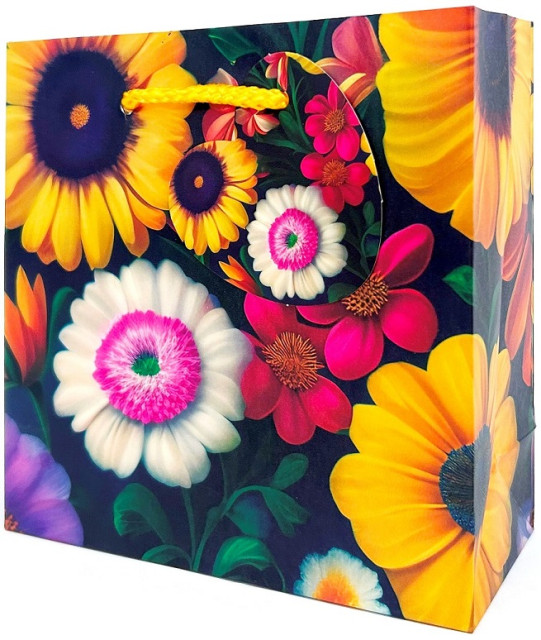 Пакет подарунковий 16х16х7см №GB-24113/Мандарин/(10) — фото товару | Канцелярський Сад