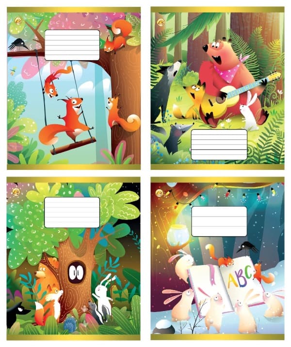 Зошит 12арк. кос.лін. /ТВ/ "Веселі пригоди" №ТА53105(25)(600) — фото товару | Канцелярський Сад