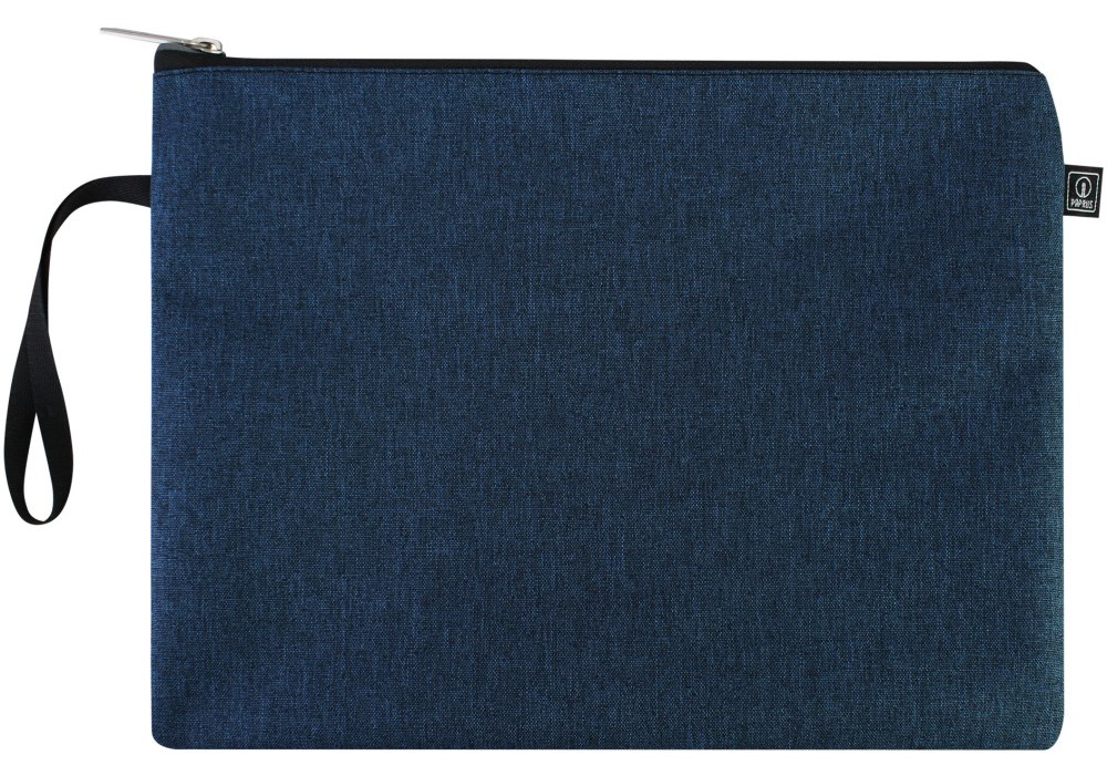 Папка "Optima" №O95217 В5+ текстильна на блиск. (темно-синя)(20) — фото товару | Канцелярський Сад