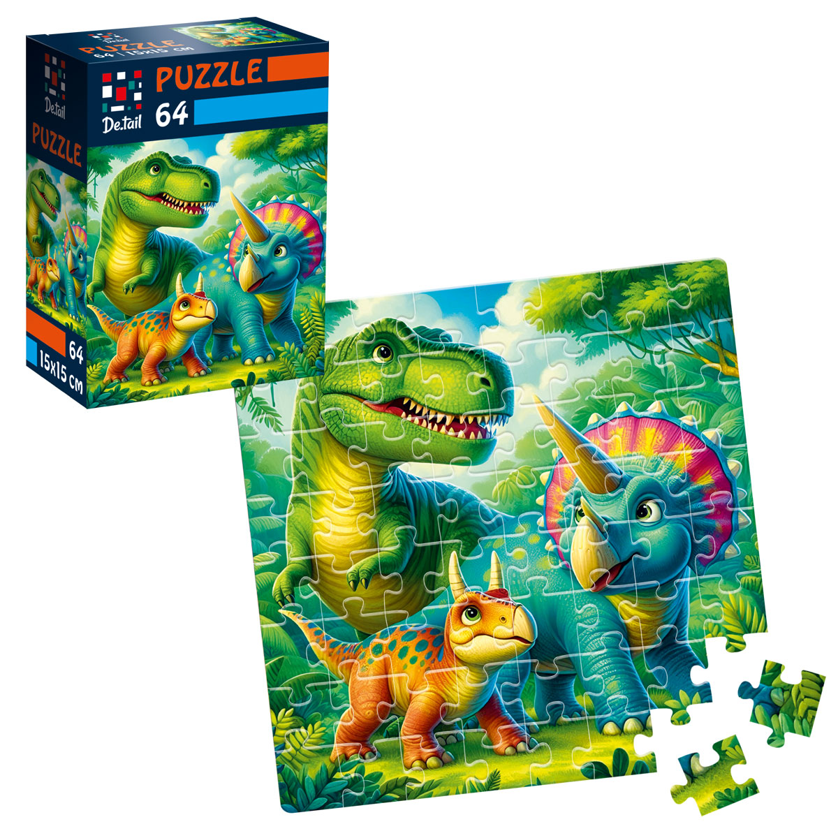 Пазли De.tail 64ел. Доісторичні друзі №DT1234-08(54) — фото товару | Канцелярський Сад