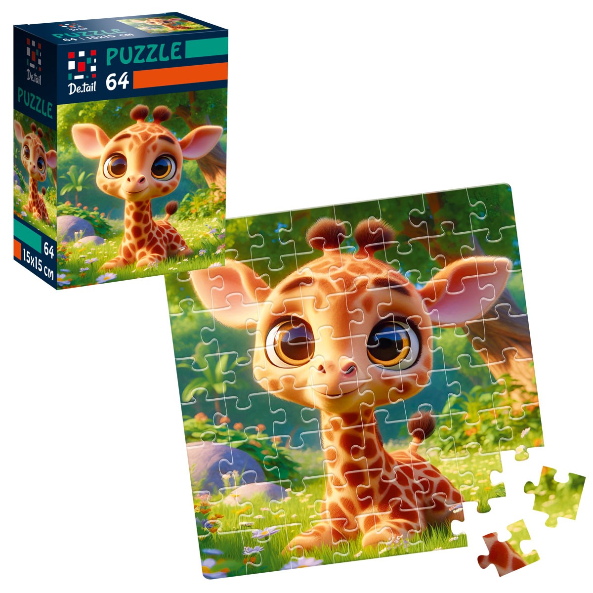 Пазли De.tail 64ел. Малий жираф №DT1234-13(54) — фото товару | Канцелярський Сад