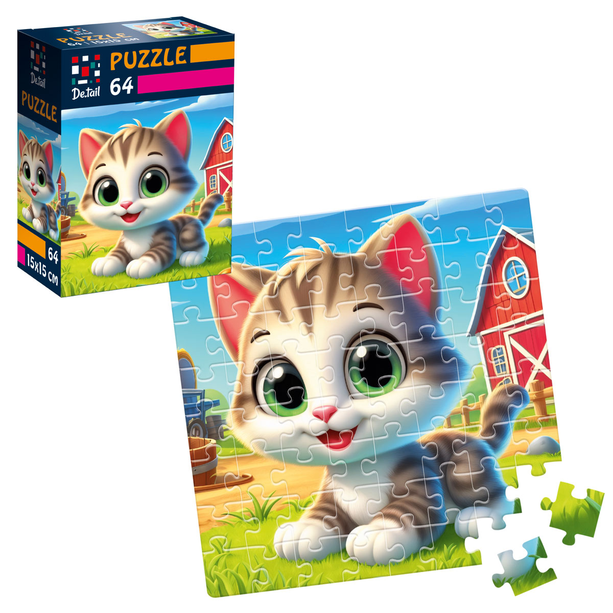 Пазли De.tail 64ел. Забавне кошеня №DT1234-24(54) — купити | Канцелярський Сад