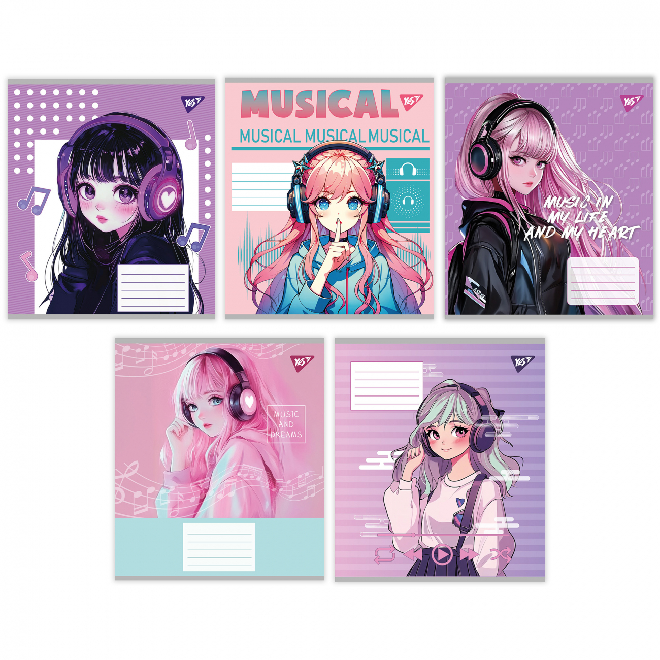 Нотний зошит А5 12арк. Music and dreams №767437/Yes/(25)(500) — фото товару | Канцелярський Сад