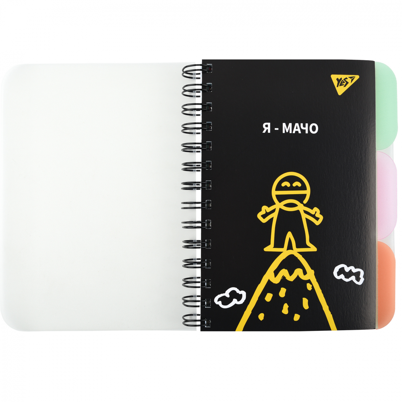 Блокнот пруж. В6 144арк. з розділюв. пласт. обкл. "Не ускладнюй!" №681894/Yes/(3)(30) — фото товару | Канцелярський Сад