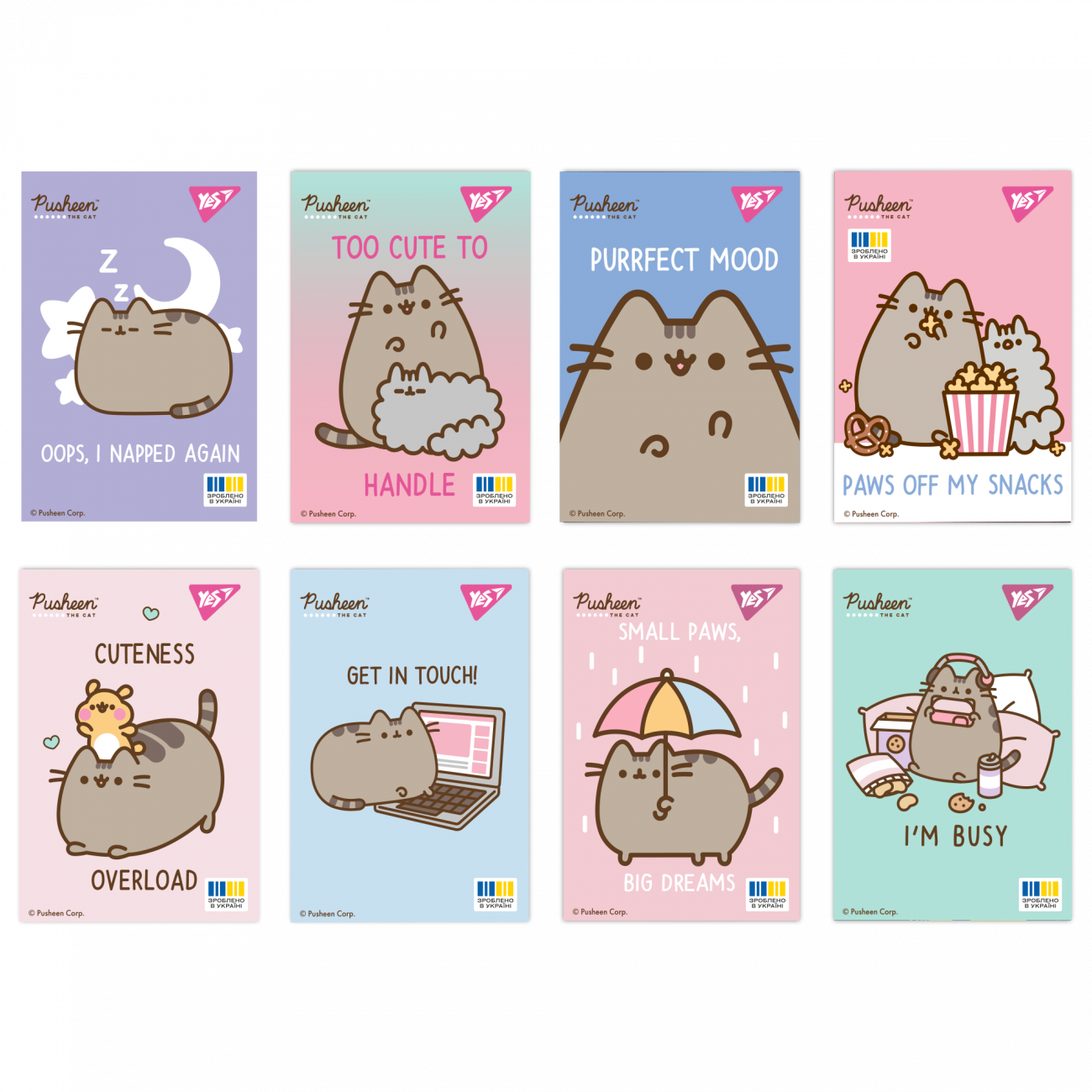 Блокнот А7 48арк. кліт. Pusheen №152111/Yes/(40)(320) — фото товару | Канцелярський Сад