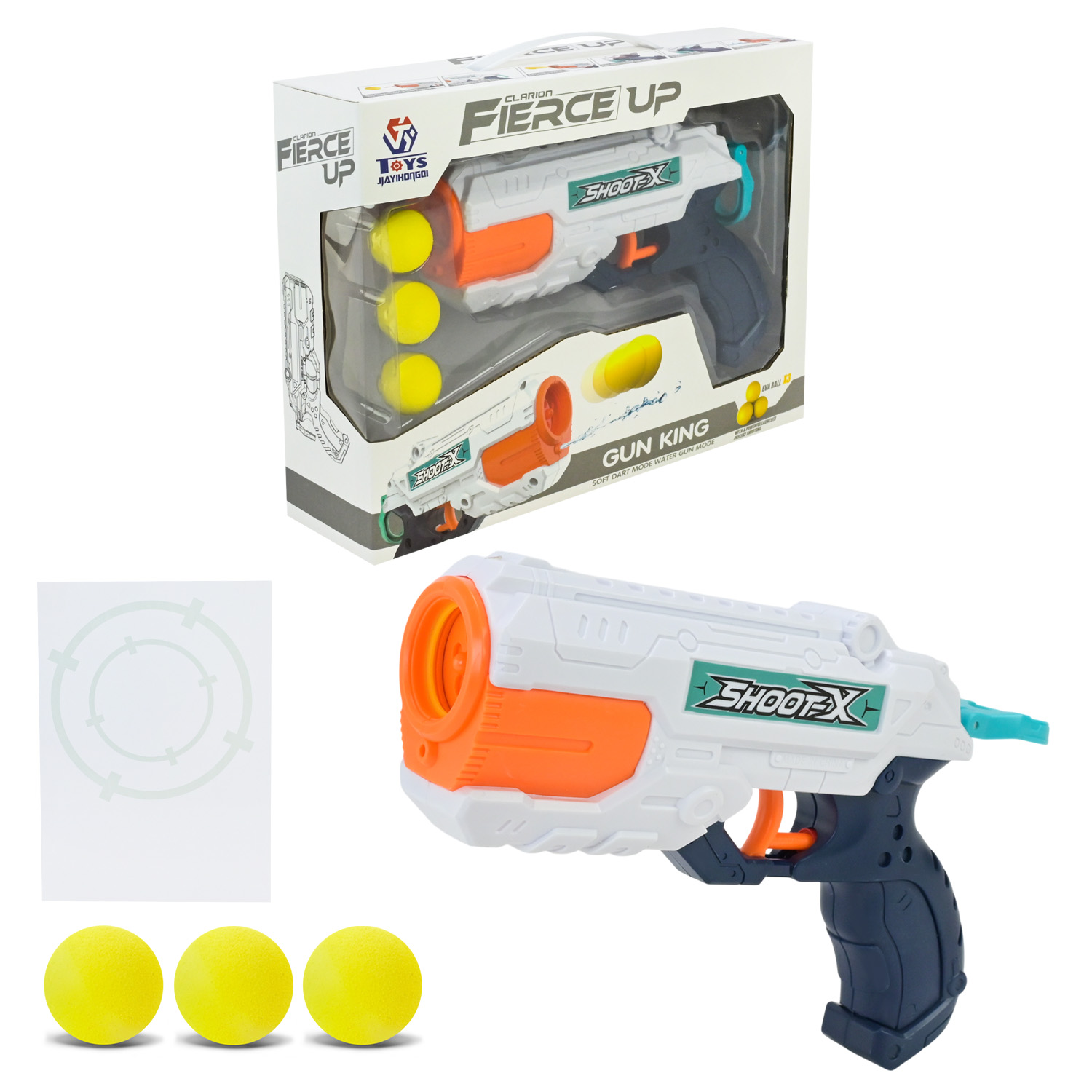 Бластер стріляє поролон. кулями,в кор-ці,27х20х7см №648-62(24)(48) КІ — купити | Канцелярський Сад