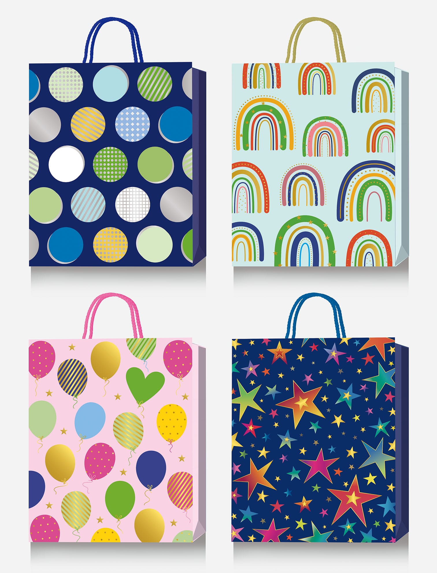 Пакет подарунковий "Buromax" 26х32х10см тиснення фольгою,4 види №BM.20000(12) — фото товару | Канцелярський Сад