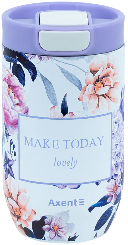 Термочашка 0,35л "Axent" Violet Whispers №8721-10-A(25) — фото товару | Канцелярський Сад