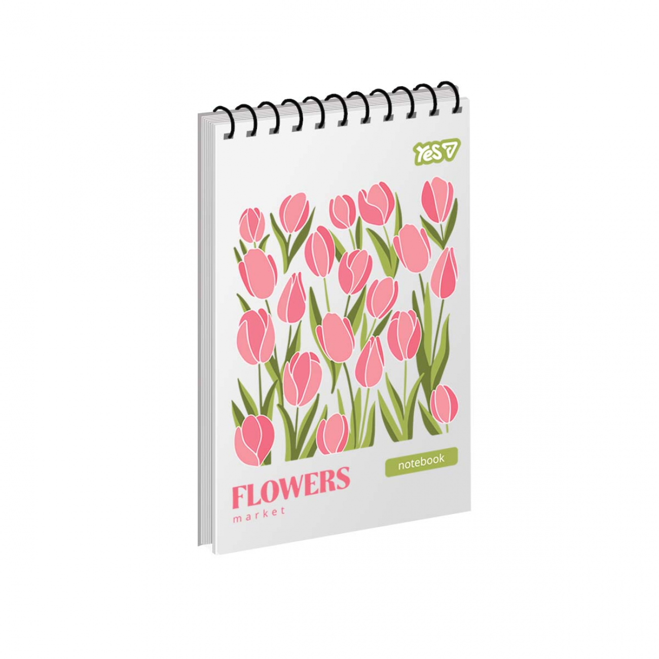 Блокнот пруж. верх. А6 80арк. кліт. карт. Flowers №152293/Yes/ — фото товару | Канцелярський Сад