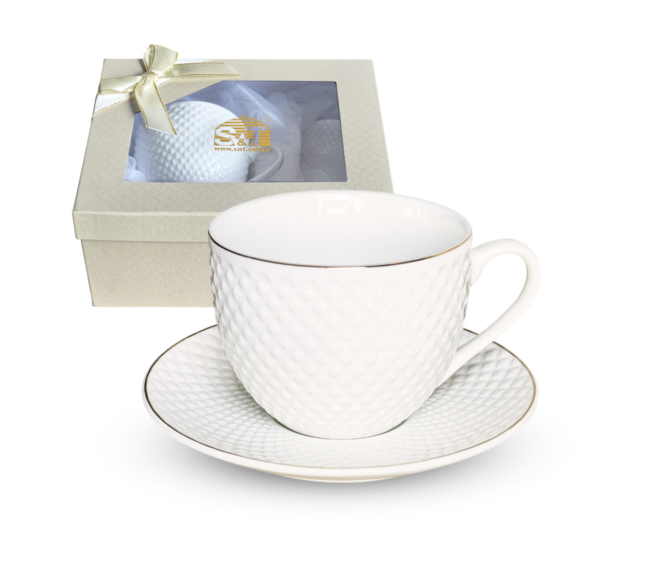 Чашка керам. 260мл "Белла" з блюдцем 13,5см в подар. упак. №23191-00/S&T/(24) — купити | Канцелярський Сад