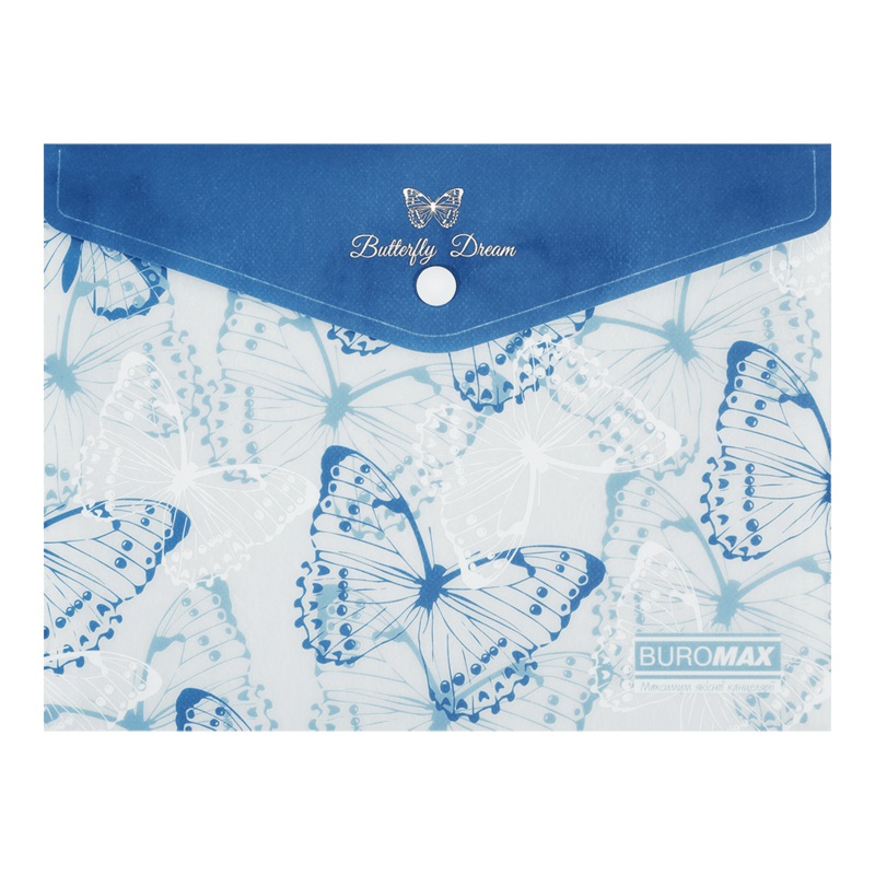 Папка-конверт "Buromax" №BM.3919-02 А5 Arabeski на кнопці,матов. напівпрозор.,синя(12) — фото товару | Канцелярський Сад