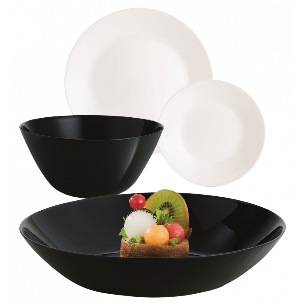 Сервіз столовий скло 19предм. "Luminarc.Lillie Black&White" №X1202/7781 — фото товару | Канцелярський Сад