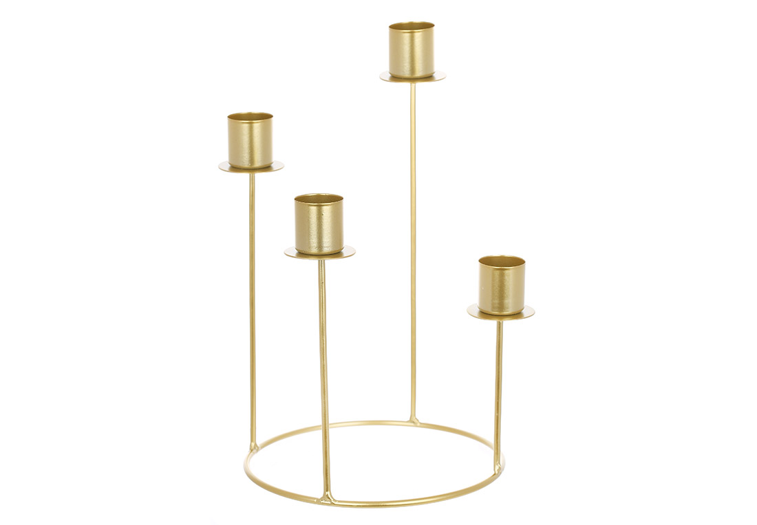 Підсвічник метал. 16х25,5см на 4свічки,золото №992-350/Bonadi/ — фото товару | Канцелярський Сад