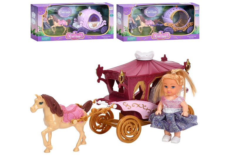 Карета з конячкою 28см,лялька 11см,3 види,в кор-ці,37х18х8,5см №SS126A-B-C(36) — фото товару | Канцелярський Сад