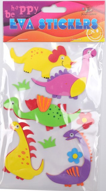 Наліпка EVA "Динозаври 2" 11,5х18см №158112/Мандарин/(1)(24) — фото товару | Канцелярський Сад