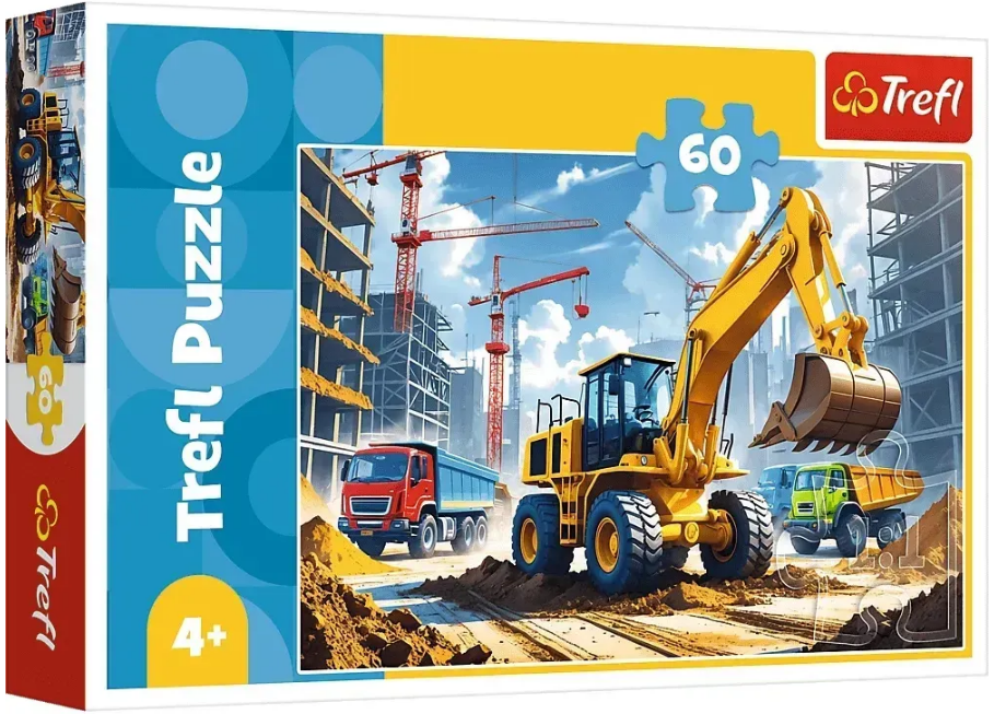 Пазли Trefl 60ел. Екскаватор-навантажувач трактор №17406 — фото товару | Канцелярський Сад
