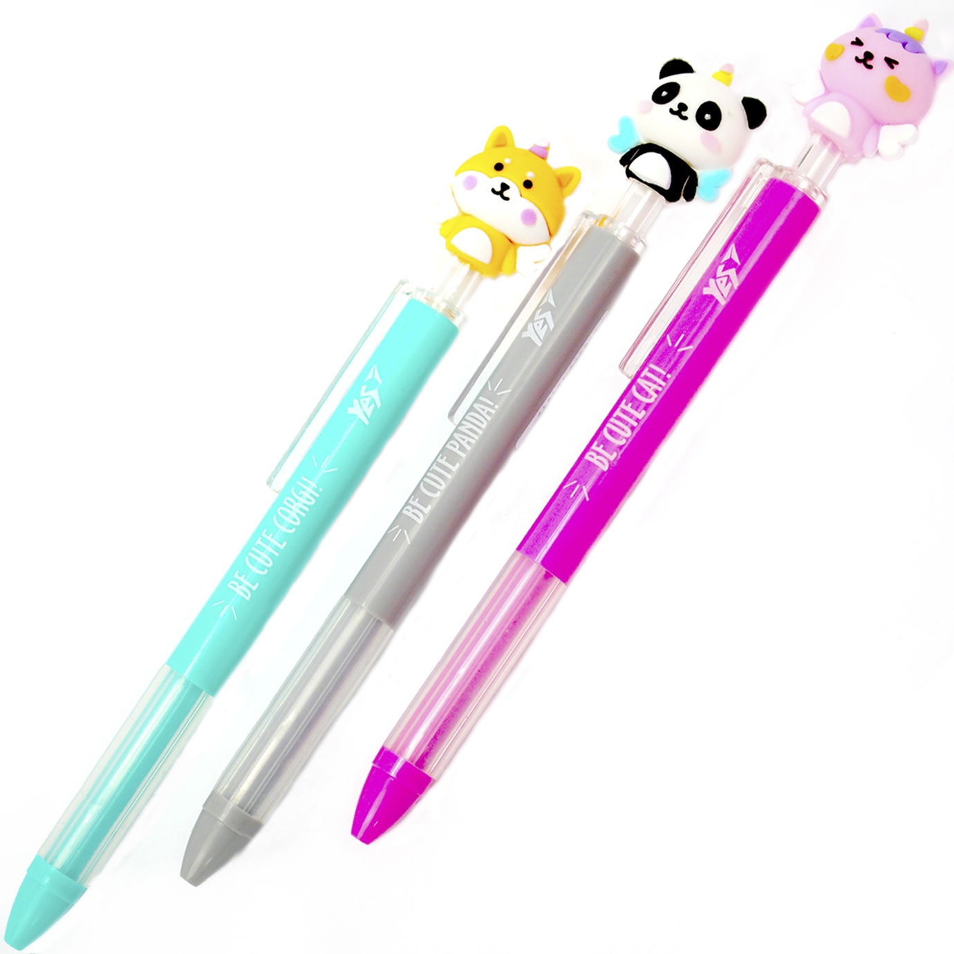 Ручка авт. масл. "Yes" №412104 Cute animals 0,7мм синя(36) — фото товару | Канцелярський Сад