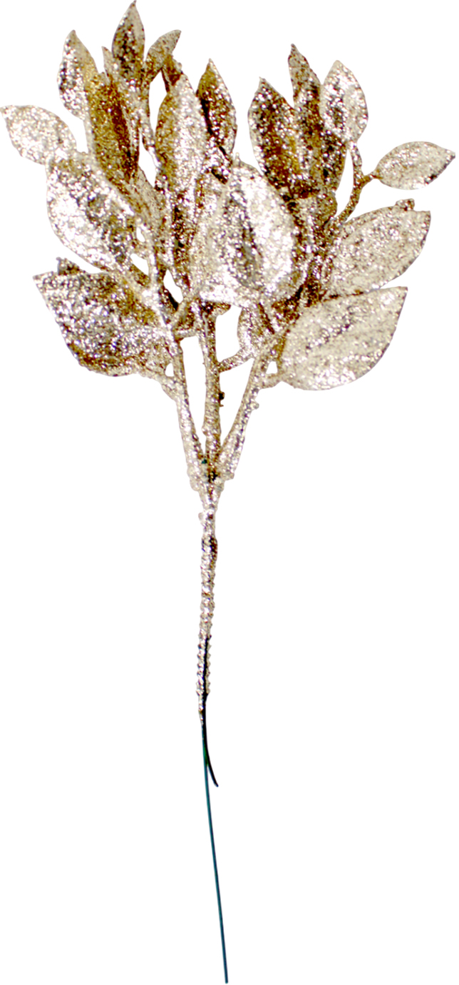 Гілка з листям у глітері 29см шампань №H39-053/Bonadi/(96) — купити | Канцелярський Сад