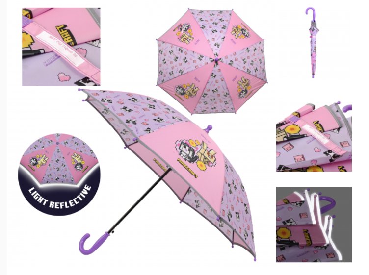 Парасолька дитяча "Yes" Minecraft.Spring зі світловідбиваючим кантом №708488 — фото товару | Канцелярський Сад