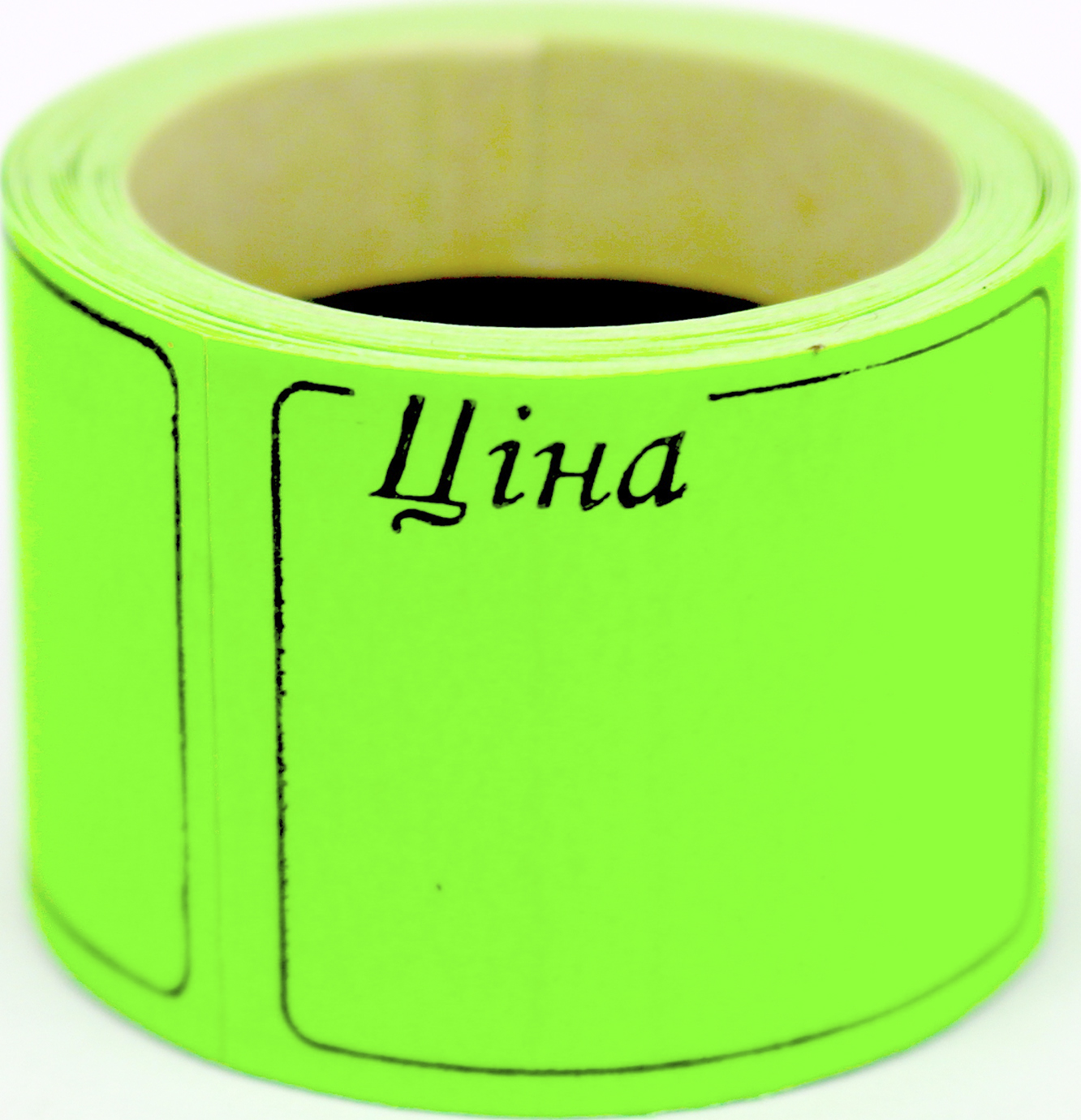 Цінник клейкий в рул. F 3м "Ціна" з рамкою 29х36мм зелений(5) (600) — фото товару | Канцелярський Сад