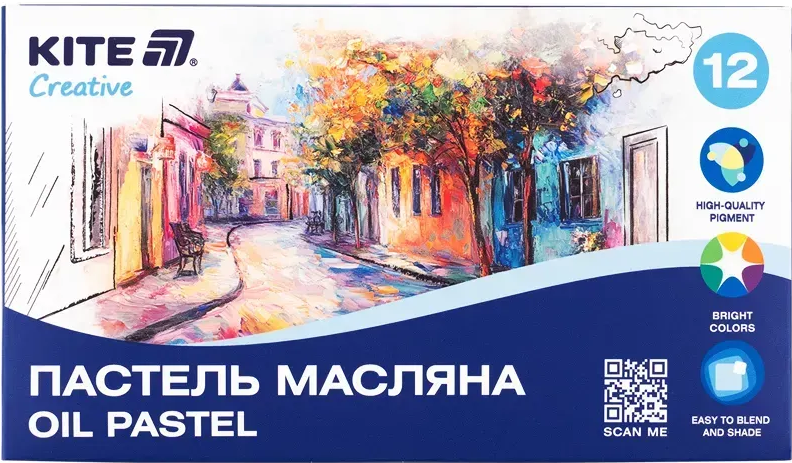 Пастель масл. "Kite" №K-200-12 Creative 12кольор.(12) — купити | Канцелярський Сад