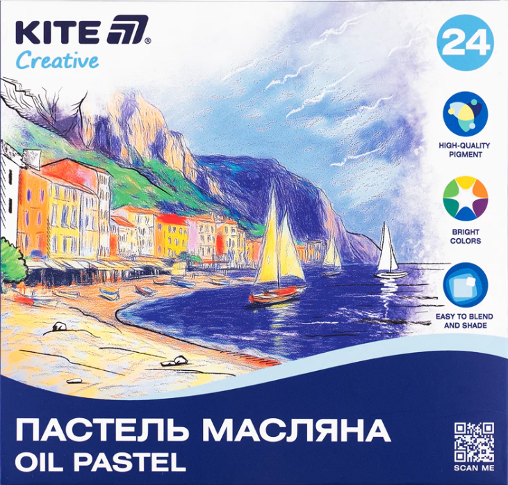 Пастель масл. "Kite" №K-200-24 Creative 24кольор.(12) — фото товару | Канцелярський Сад