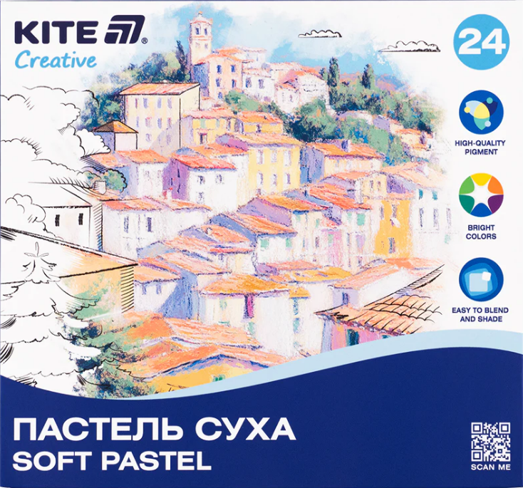Пастель суха "Kite" №K-201-24 Creative 24кольор.(12) — фото товару | Канцелярський Сад