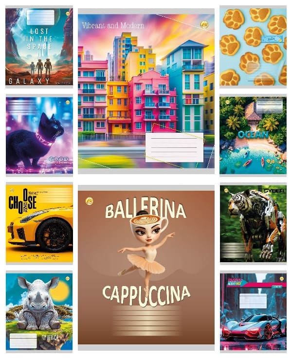 Зошит 24арк. кліт. /ТВ/ "Мікс 2" №ТА61301(20)(320) — фото товару | Канцелярський Сад