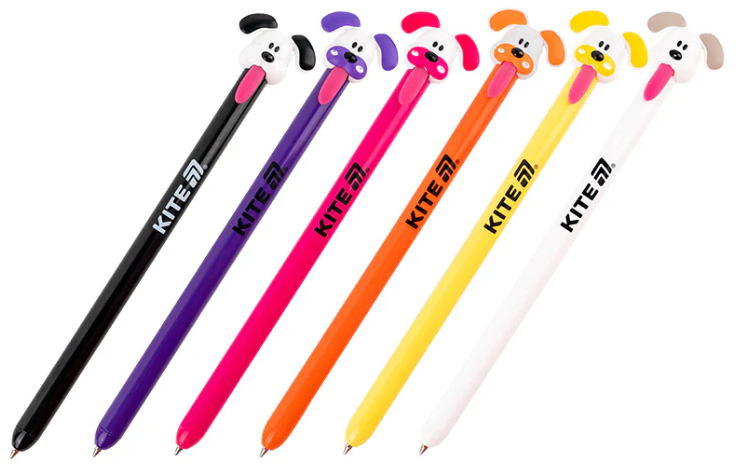 Ручка авт. кульк. "Kite" №K25-028-2 Little puppy синя(36) — фото товару | Канцелярський Сад