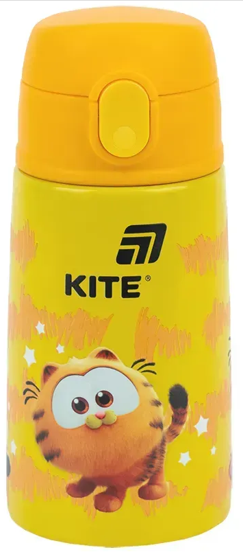 Термос з трубочкою метал. 0,4л "Kite" Garfield №GF25-1261 — фото товару | Канцелярський Сад