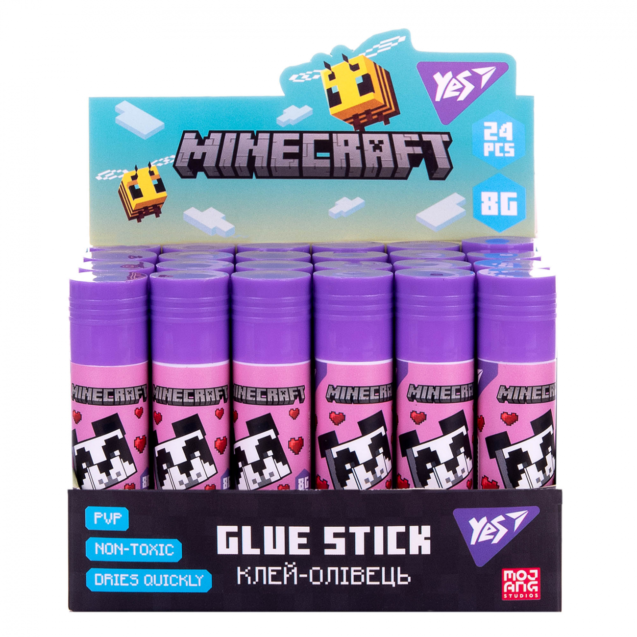 Клей-олівець "Yes" №320304 8гр Minecraft.Spring PVP(24)(576) — купити | Канцелярський Сад