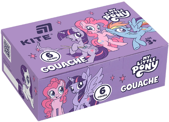 Гуаш "Kite" 6кольор. 20мл №LP25-062 "My Little Pony" (24) — фото товару | Канцелярський Сад