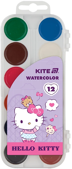 Акварель 12 кольор. "Kite" "Hello Kitty" №HК25-061(12) — фото товару | Канцелярський Сад