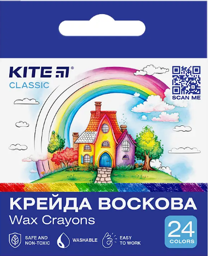 Крейда воск. "Kite" №K-1070 24кольор. Classic(12) — купити | Канцелярський Сад