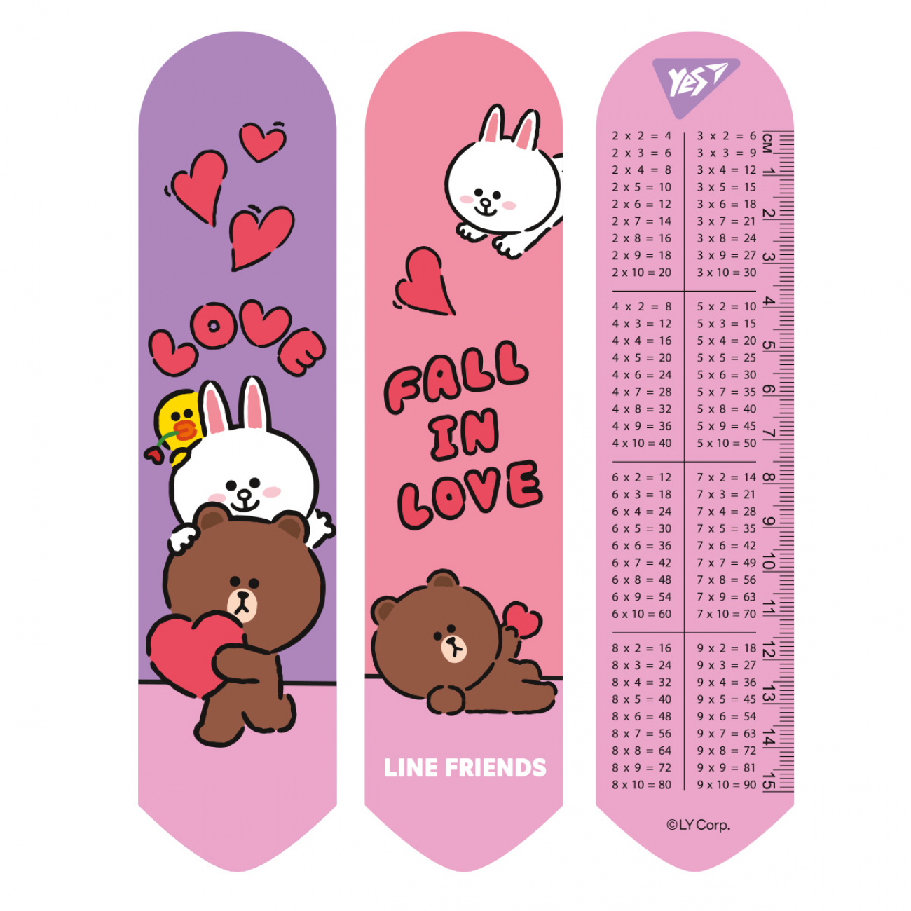 Закладка "Yes" №708134 "Line Friends love" 2D(10)(100) — фото товару | Канцелярський Сад