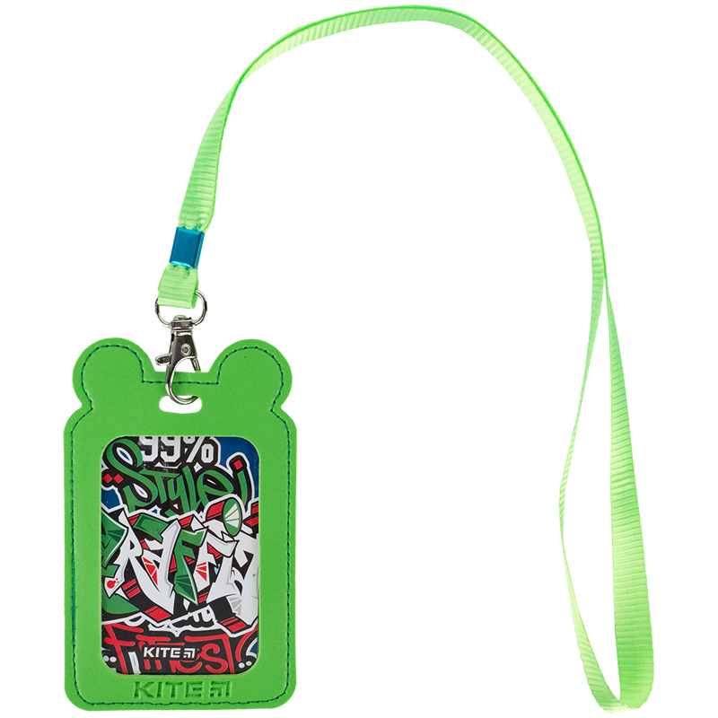 Бейдж "Kite" №K24-296-2 вертик. на шнурку, зелений(20) — фото товару | Канцелярський Сад