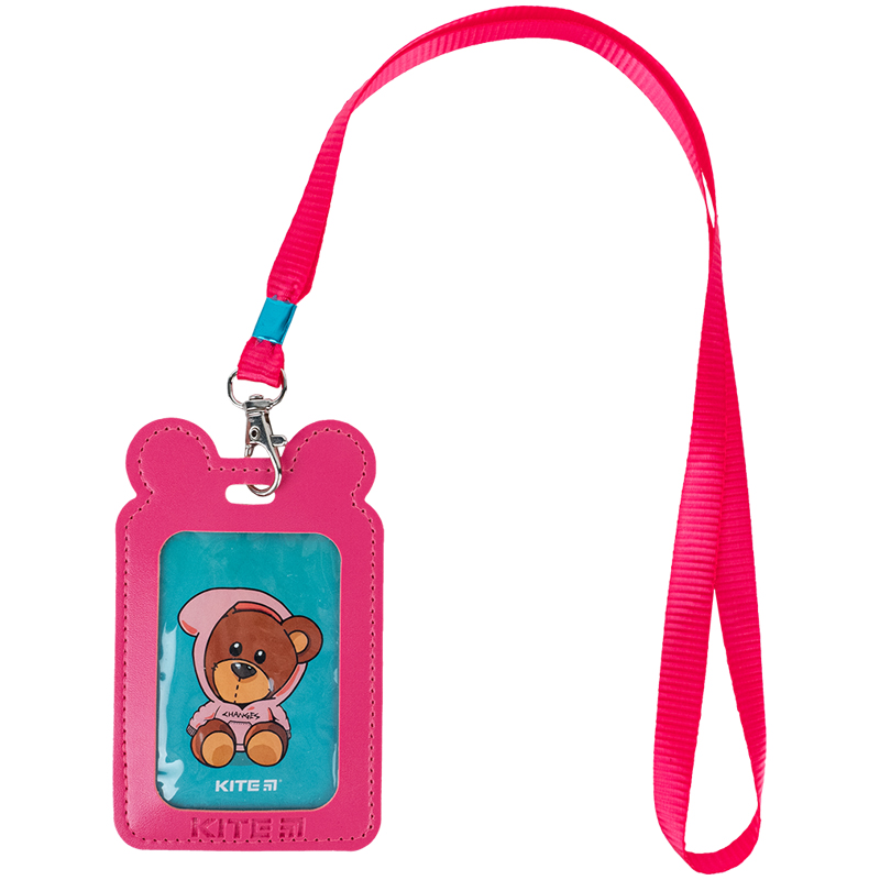 Бейдж "Kite" №K24-296-4 вертик. на шнурку, фуксія(20)(40) — купити | Канцелярський Сад