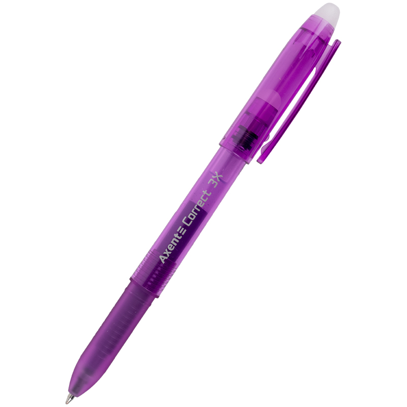 Ручка гел. "Axent" №AG1122-11-A Correct 3Х "пиши-стирай" 0,7мм фіолетова(12)(480) — фото товару | Канцелярський Сад