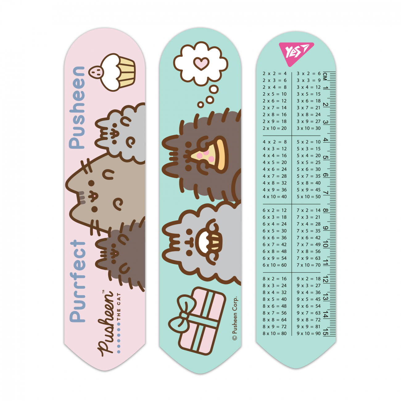 Закладка "Yes" №708341 Pusheen 2D,рожево-зелена(10)(100) — фото товару | Канцелярський Сад
