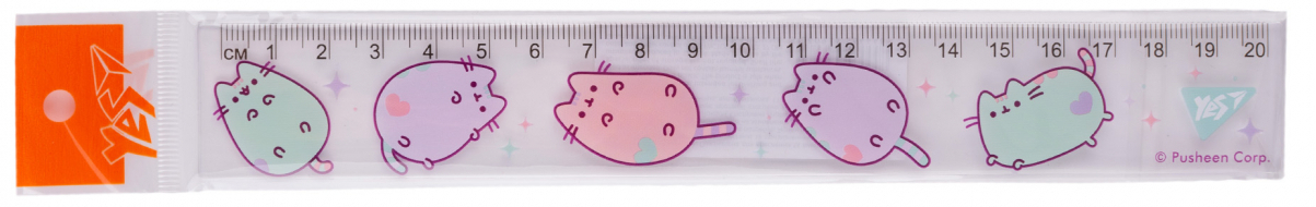 Лінійка пласт. 20см "Yes" Pusheen №370622(20)(100) — фото товару | Канцелярський Сад