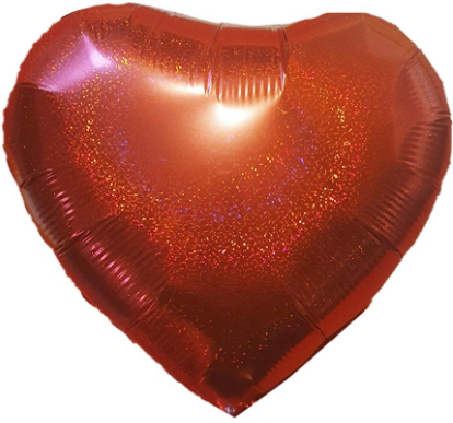 Набір кульок повітр. фольг. "Серце голограма" блиск червоне 18"/45см 5шт №833657/Pelican/ — фото товару | Канцелярський Сад