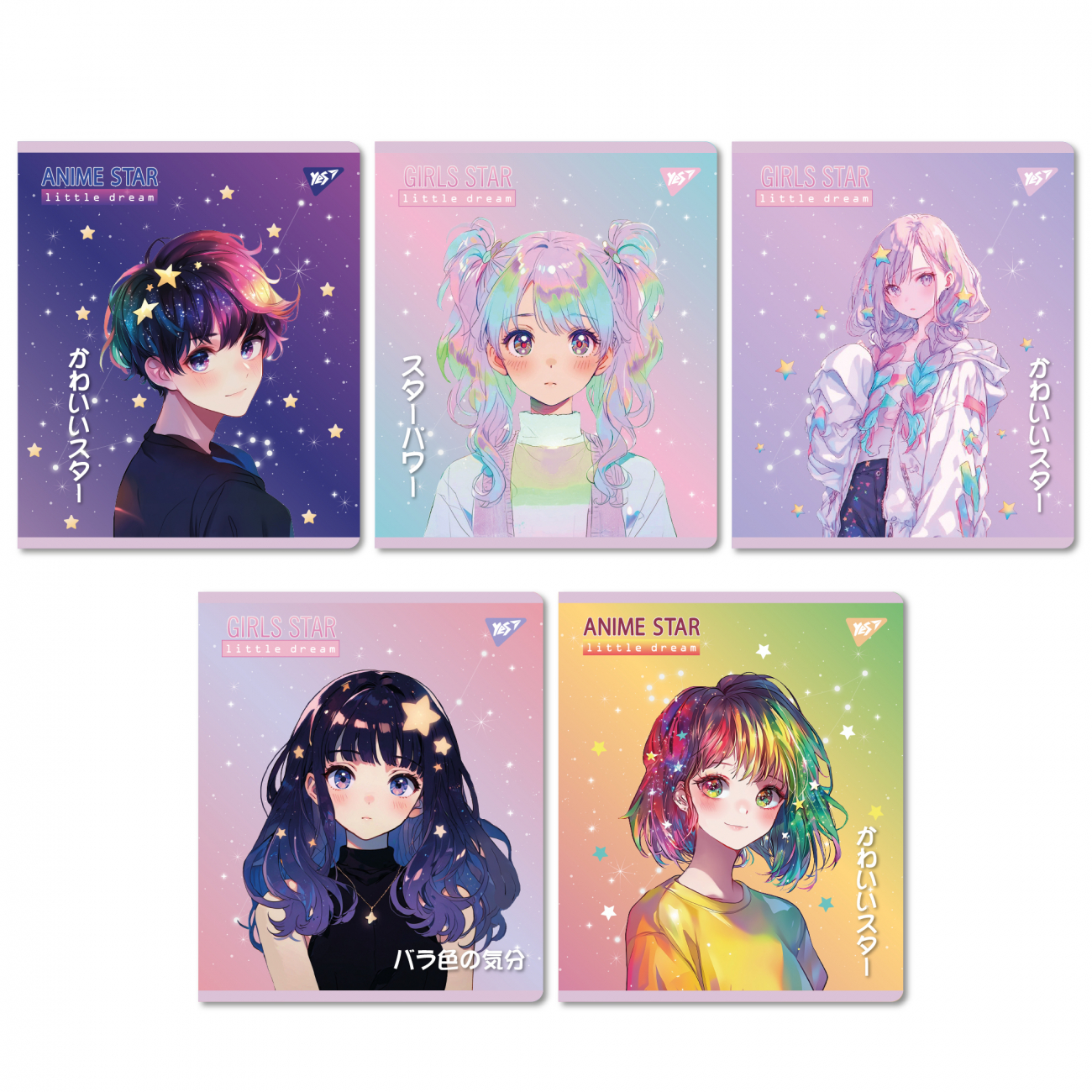 Зошит А5 YES 18арк. кліт. софт тач,УФ виб "Anime star" №767514(10)(200) — фото товару | Канцелярський Сад