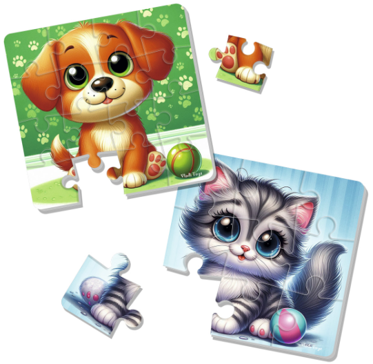 Пазли м'які "Котик та песик" №VT1102-37(24) — фото товару | Канцелярський Сад