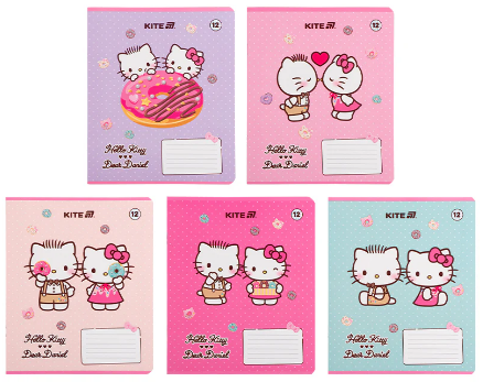 Зошит 12арк. кліт. "Kite" софт тач+УФ лак Hello Kitty №HK25-232-2(25)(600) — фото товару | Канцелярський Сад