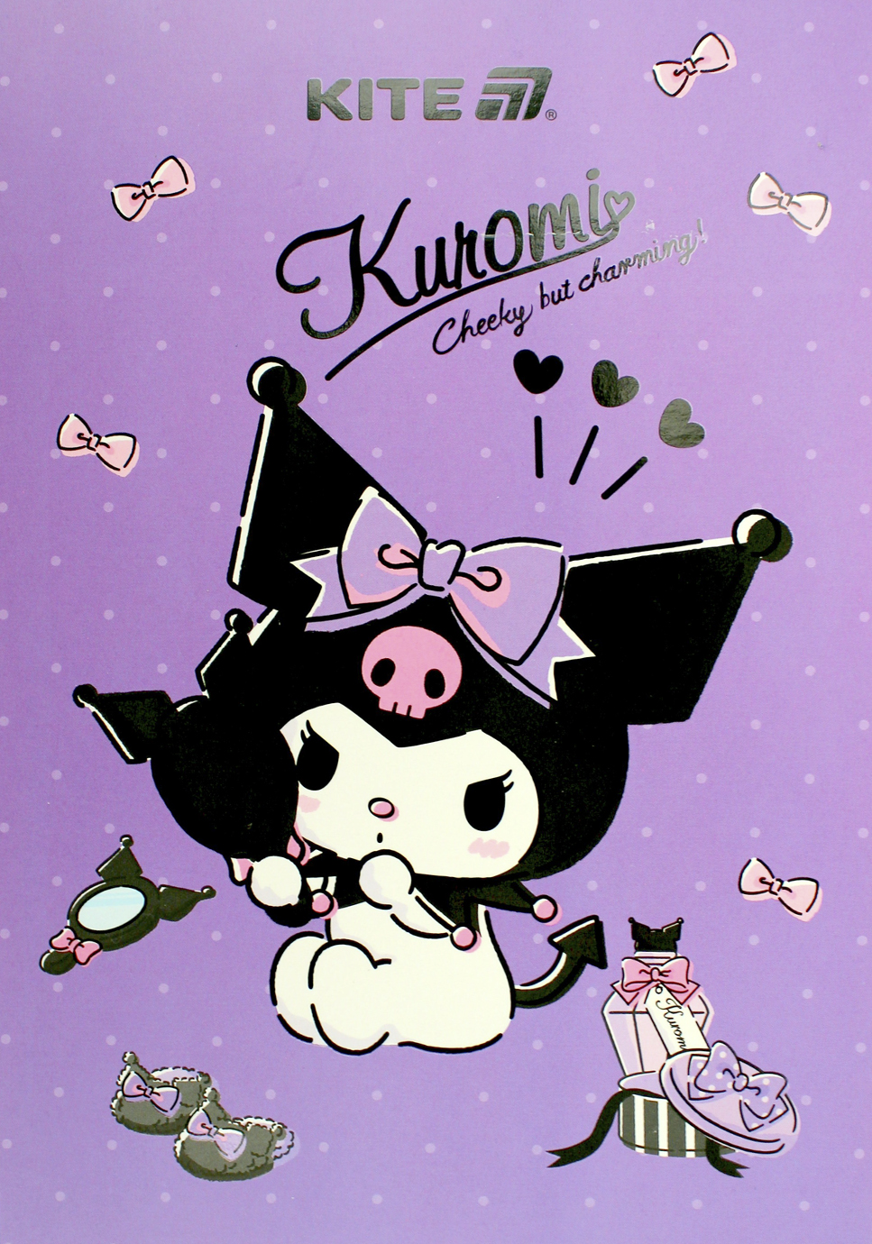 Блокнот А5 50арк. кліт. тв. обкл. Kuromi-2 №HK25-194-2/Kite/(10) — фото товару | Канцелярський Сад