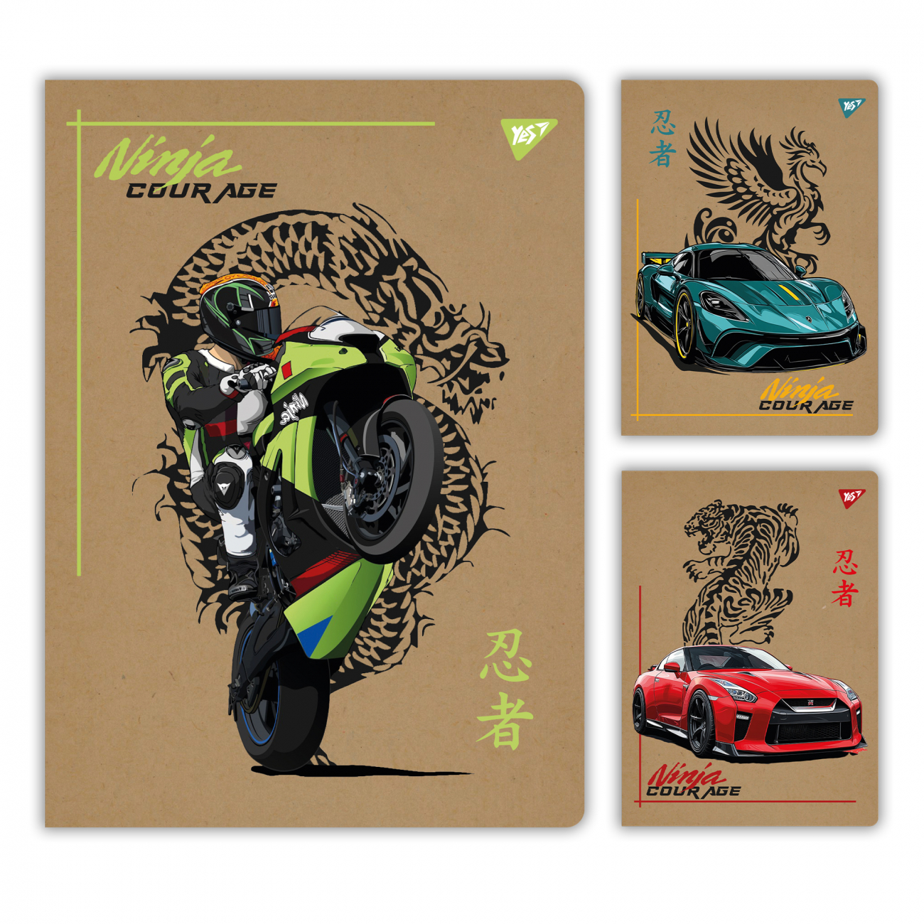 Зошит А4 48арк. кліт. "Ninja courage" №681998/Yes/(3)(60) — фото товару | Канцелярський Сад