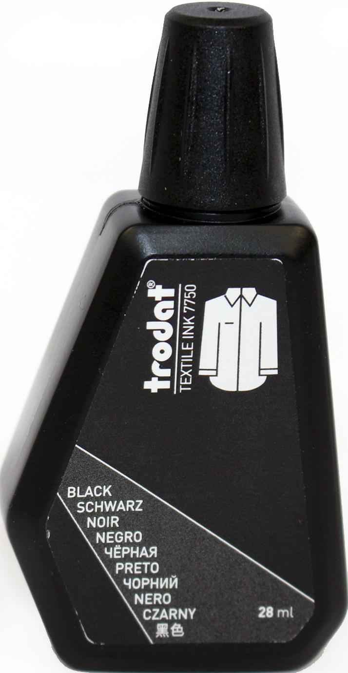 Штемпельна фарба "Trodat" по тканині №7750 28мл чорна — фото товару | Канцелярський Сад