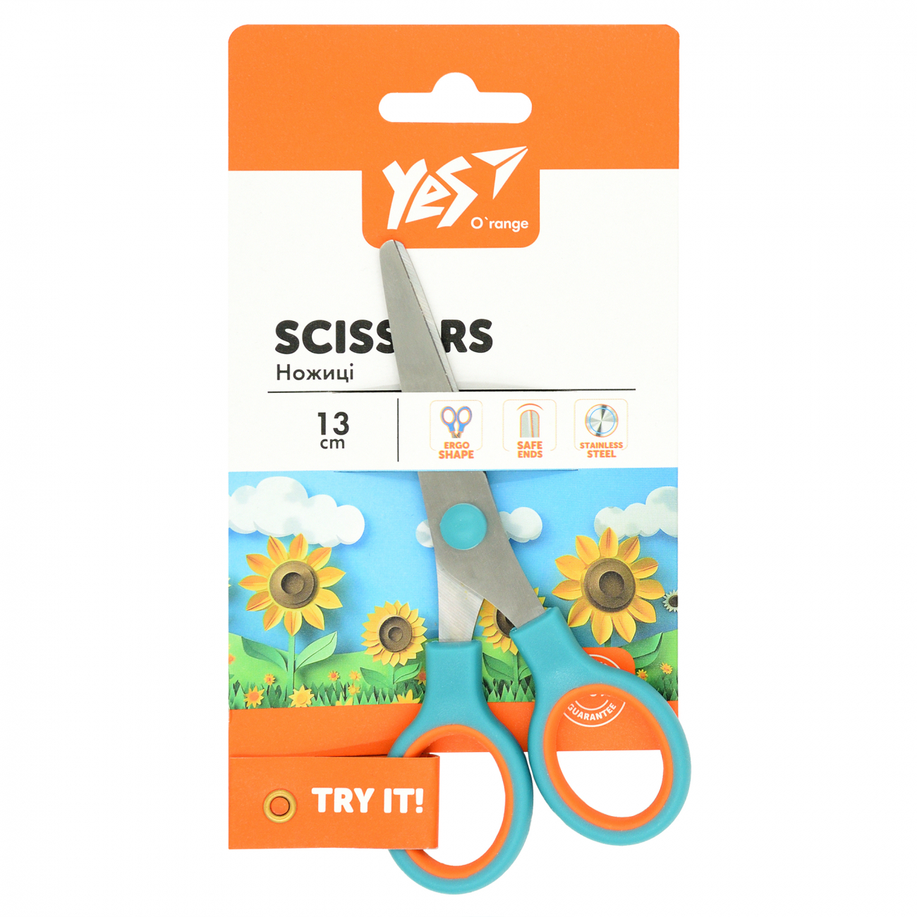Ножиці дит. "Yes" №480453 O'range Line 13см(12) — фото товару | Канцелярський Сад