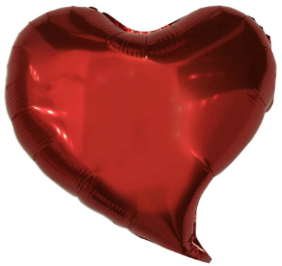 Набір кульок повітр. фольг. "Серце зігнуте" червоне 18"/45см 5шт №833507/Pelican/(1)(5) — фото товару | Канцелярський Сад