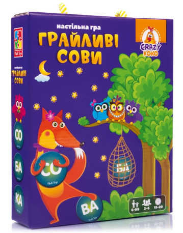 Гра наст. "Грайливі сови. Бачу слово!" №VT8033-08 — фото товару | Канцелярський Сад
